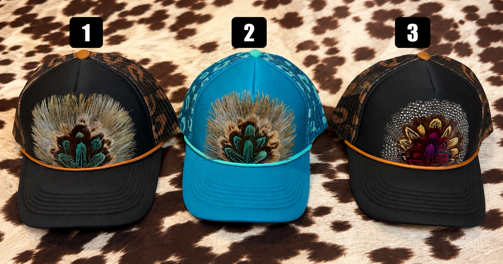 Feather Trucker Hats