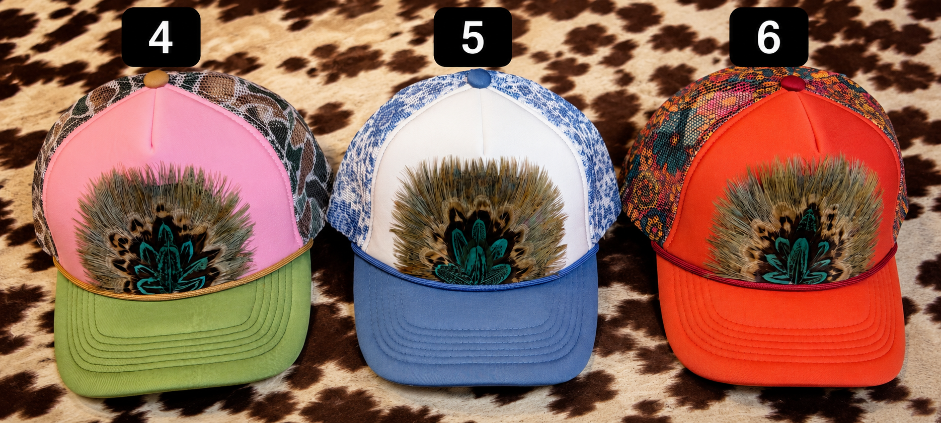 Feather Trucker Hats