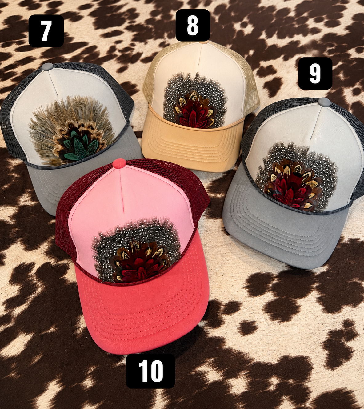 Feather Trucker Hats